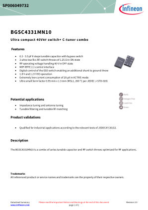 BGSC4331MN10 datasheet cover page