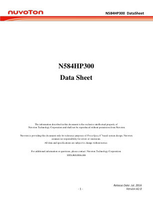 N584HP300 数据手册首页