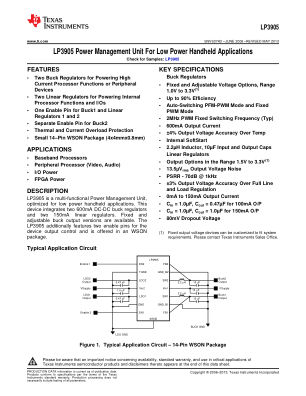 LP3905 datasheet cover page