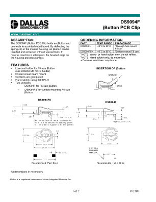 DS9094F-DS9094FS datasheet cover page