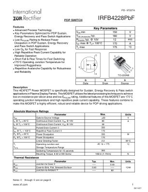IRFB4228PBF datasheet cover page