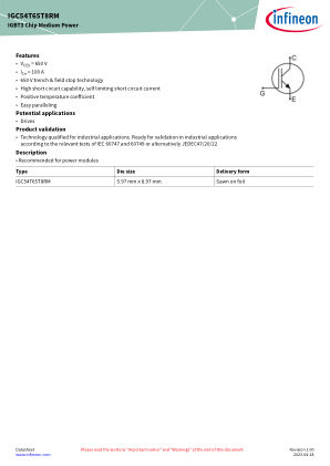 IGC54T65T8RM datasheet cover page