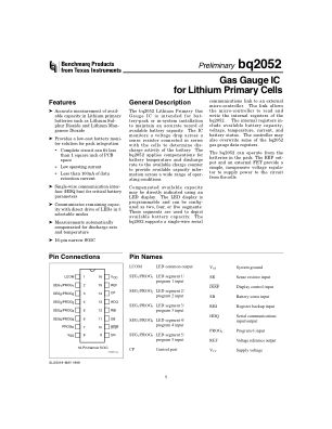 BQ2052 数据手册首页