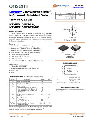 NTMFS10N7D2C 数据手册首页