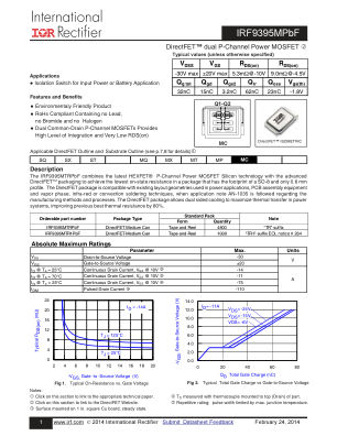 IRF9395M datasheet cover page
