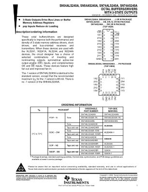 SN74AS240A datasheet cover page