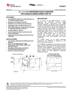TPS54073 datasheet cover page