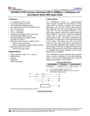 TS3USB221A datasheet cover page