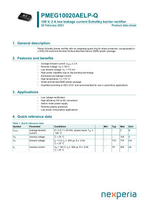 PMEG10020AELP-QX datasheet cover page