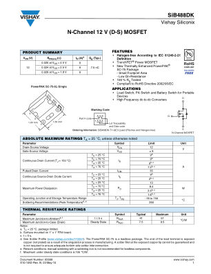 SIB488DK datasheet cover page