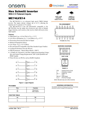 MC74LVX14 数据手册首页
