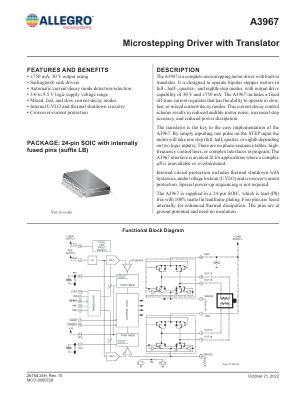 A3967 datasheet cover page