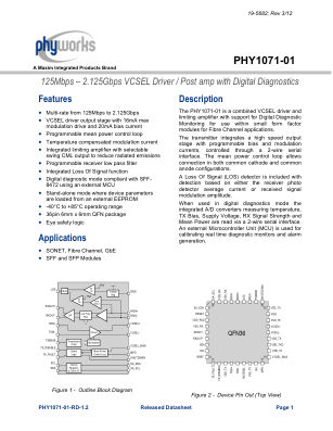 PHY1071 数据手册首页