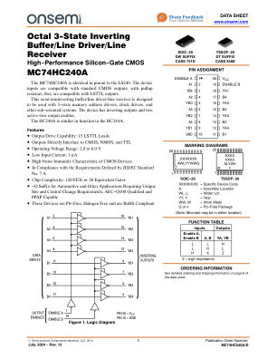 MC74HC240A 数据手册首页