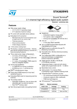 STA382BWS datasheet cover page