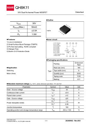 QH8K11 datasheet cover page