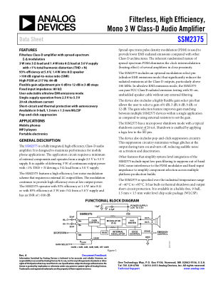 SSM2375 数据手册首页