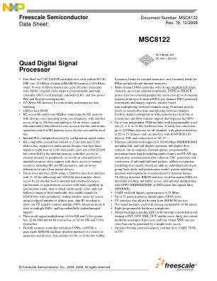 MSC8122 datasheet cover page