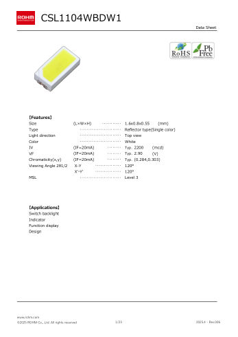 CSL1104WBDW datasheet cover page