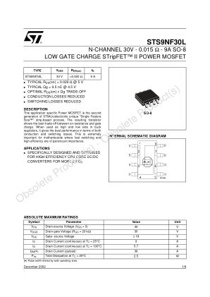 STS9NF30L datasheet cover page