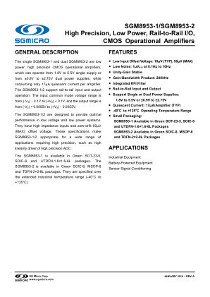 SGM8953-1 datasheet cover page