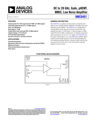 HMC8401 datasheet cover page