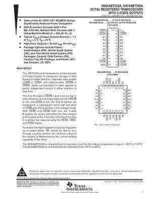 SN74ABT543A 数据手册首页
