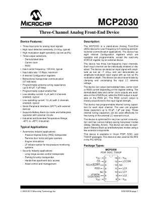 MCP2030AT-I 数据手册首页