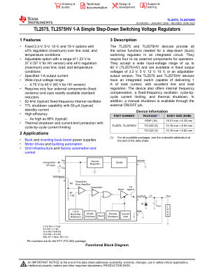 TL2575HV-ADJ datasheet cover page