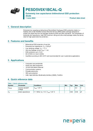 PESD5V0X1BCAL-QYL datasheet cover page