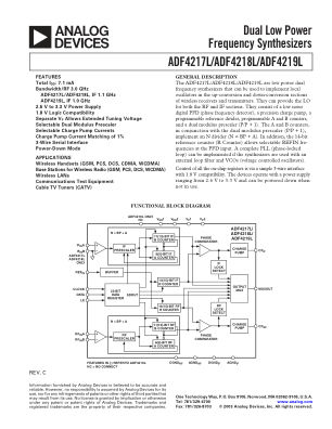 ADF4217L 数据手册首页