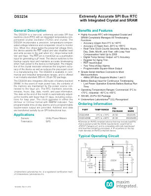 DS3234 datasheet cover page