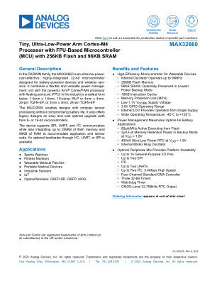 MAX32660 datasheet cover page
