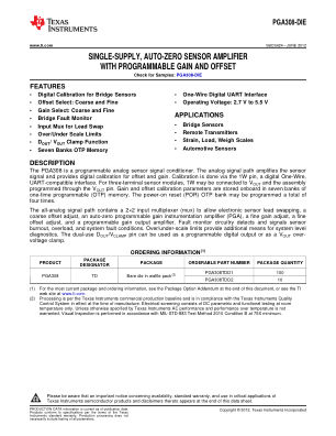 PGA308-DIE datasheet cover page