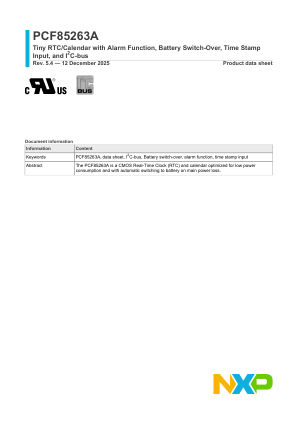 PCF85263A datasheet cover page
