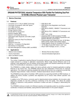 DP83849I datasheet cover page