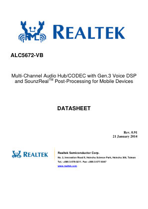 ALC5672-VB-CGT datasheet cover page