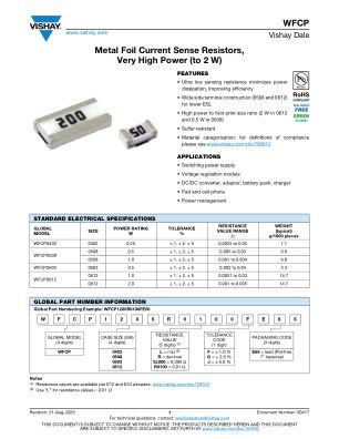 WFCP datasheet cover page