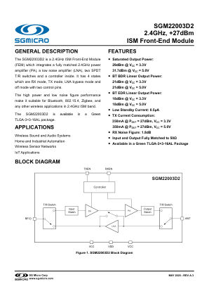 SGM22003D2-BRIEF 数据手册首页