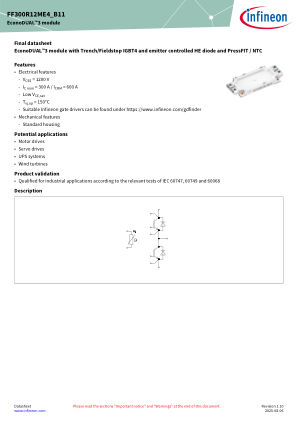 FF300R12ME4-B11 datasheet cover page