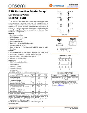 NUP8011MU 数据手册首页