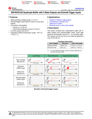 SN74HCS126 datasheet cover page