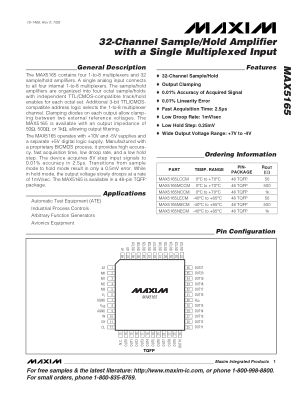 MAX5165-MAX5165N 数据手册首页