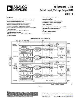 AD5370 数据手册首页