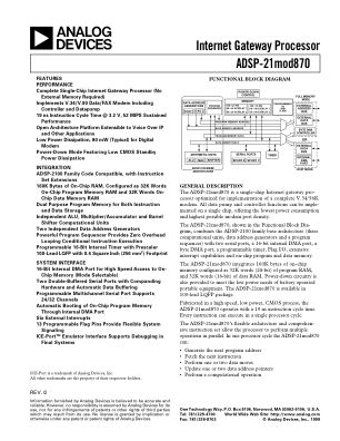 ADSP-21MOD870 数据手册首页