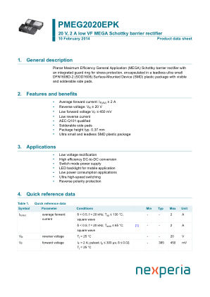 PMEG2020EPK datasheet cover page