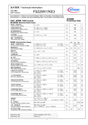 FS225R17KE3 数据手册首页