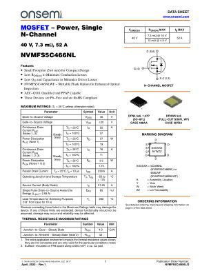 NVMFS5C466NL 数据手册首页