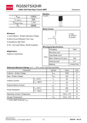 RGS50TSX2HR datasheet cover page