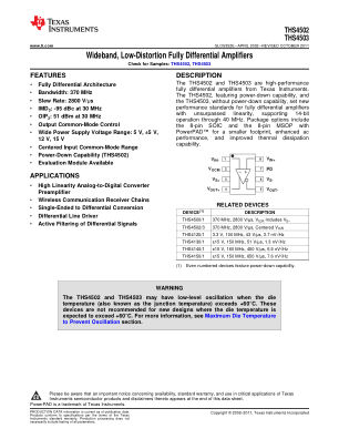 THS4503 datasheet cover page